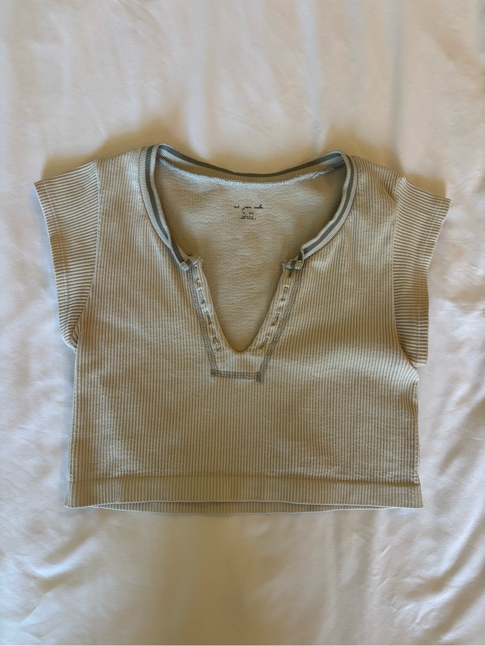 Urban outfitters V-Neck Top in Light Beige